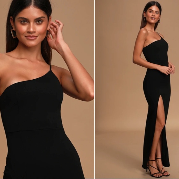 LULU's Sexy Prom Wedding Elegant Classic One Shoulder Mermaid Trumpet Maxi - Picture 4 of 5